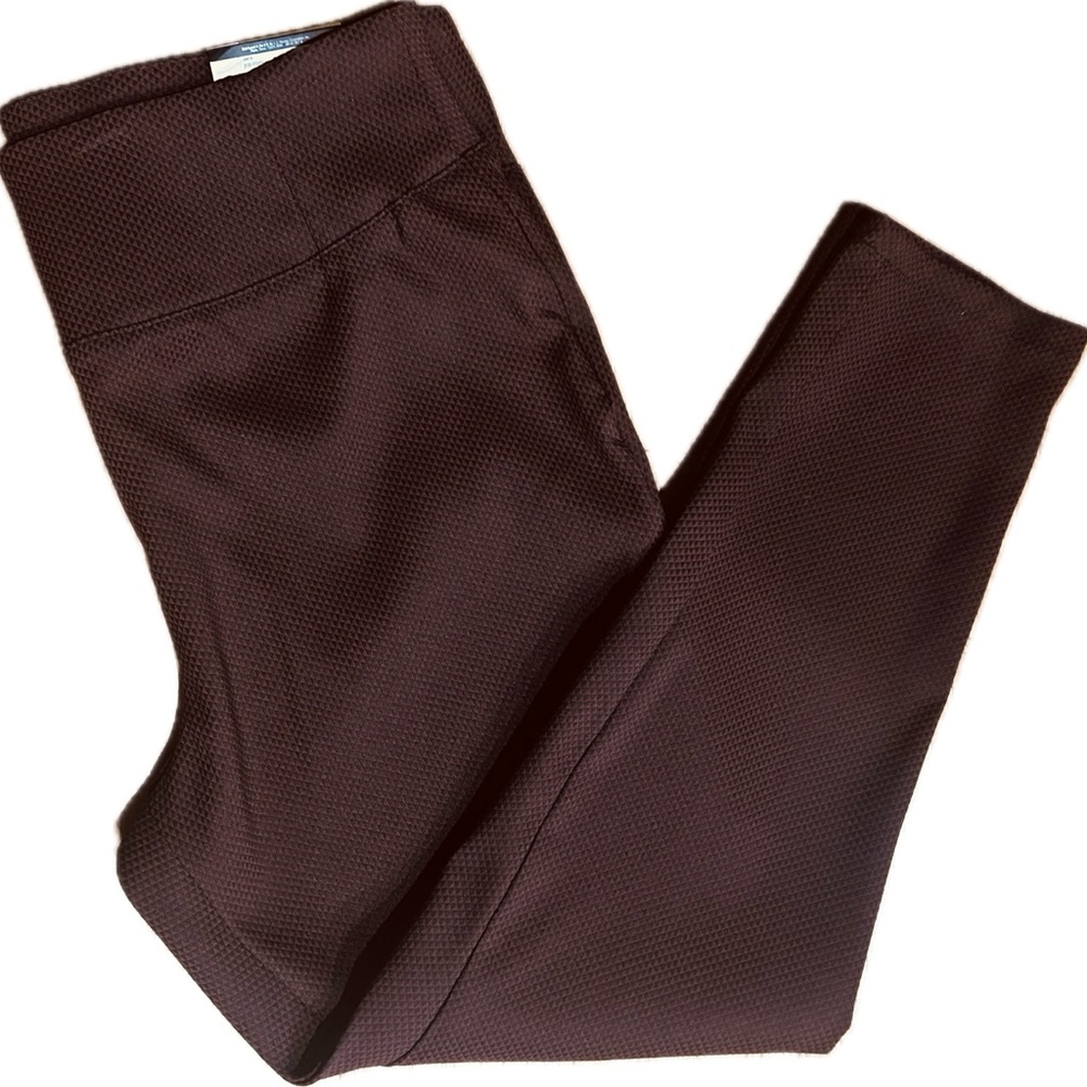 Nwt Worthington Sz 22w Maroon/Black Diamond Patterned Leggings/Waist 38”-44”